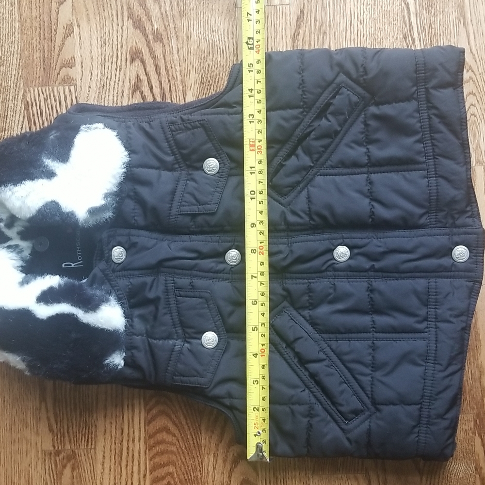 (S) Rothschild Girls's Faux Fur Collared Vest ❤ Snap Buttons ❤ Removable Collar - Picture 3 of 11